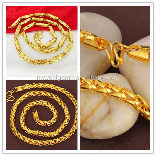 
24k chain FREE SHIPPING Heavy MEN 24K REAL SOLID GOLD FINISH THICK MIAMI CUBAN LINK NECKLACE CHAIN 24k gold necklace 