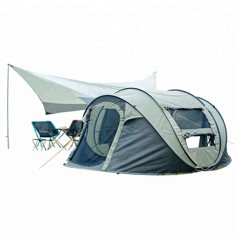 Portable 3-4 Persons Luxury Camp Family Sunshade Pop Up Beach Tent