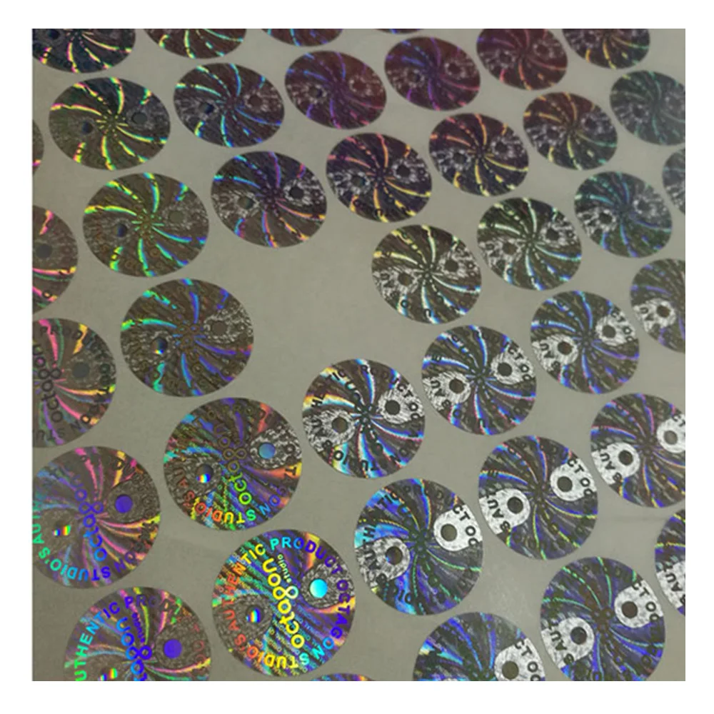 customised printing 3D hologram label sticker printed reflective labels die cut holographic vinyl logo stickers sheet roll rolls