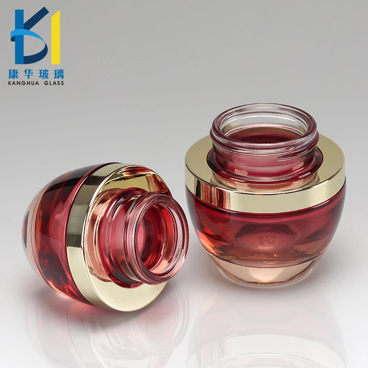Luxury Cosmetic Packaging 30ml Glass Jar Gradient Color Glass Eye Cream Jar 20ml 50ml