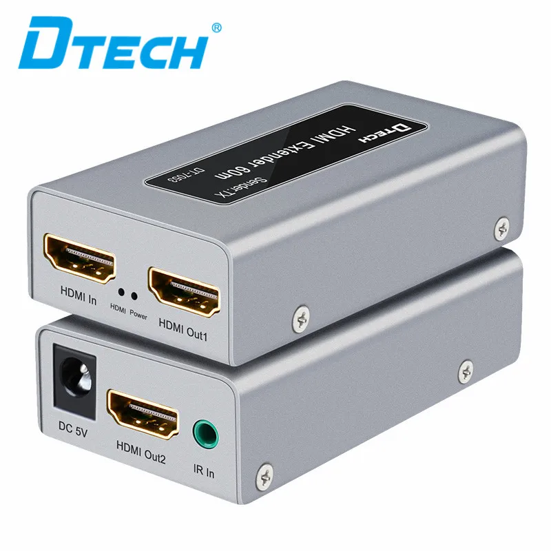 Dtech китайский завод новейший 1080p хороший чип CCTV 60m IR HDMI удлинитель