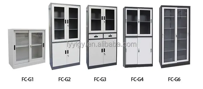 steel/iron living room almirah cupboard design glass door steel locker cabinet