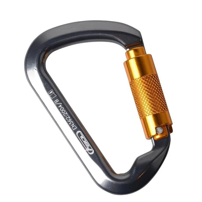 Auto-lock alloy carabiner 25KN D-shape climbing carabiner