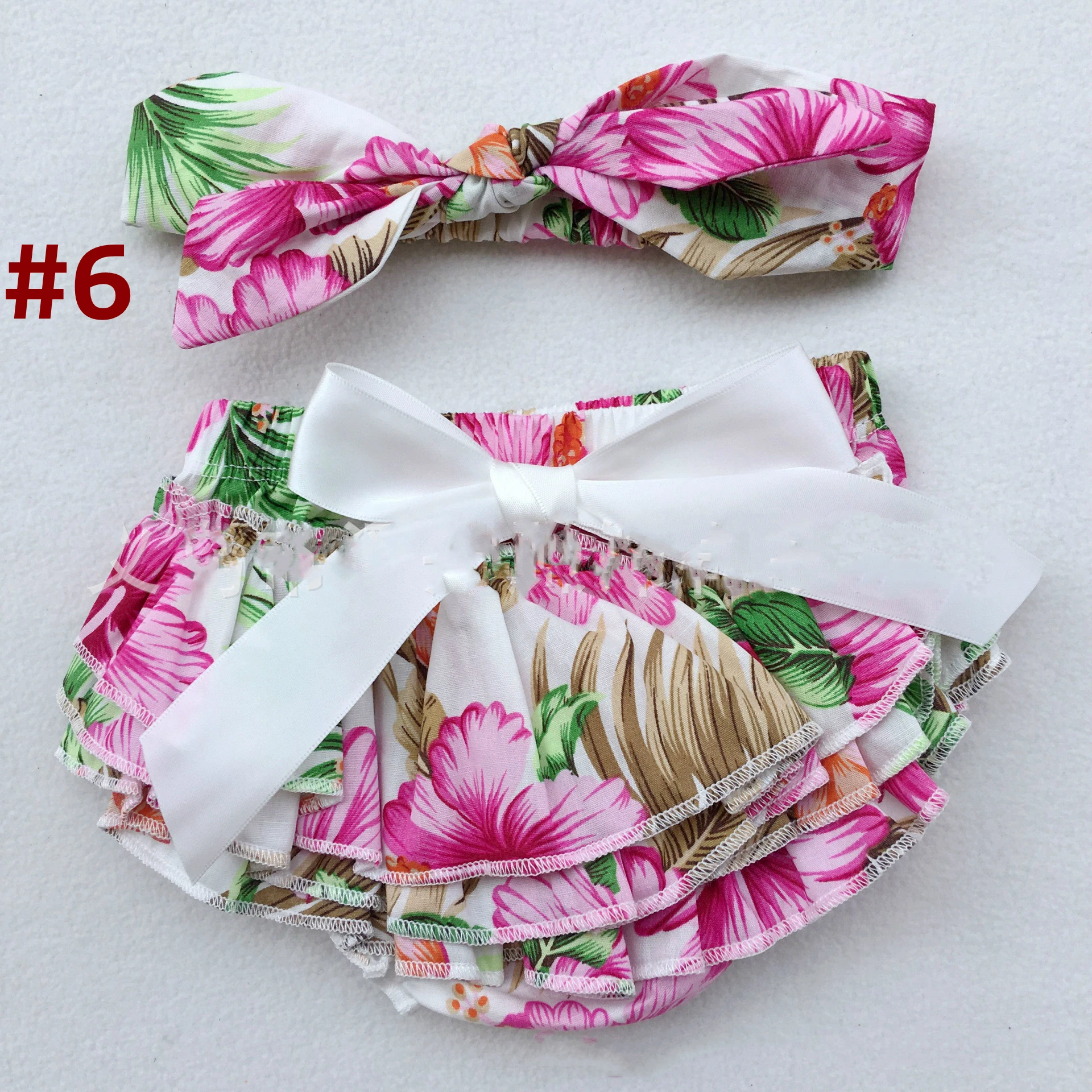 
Baby Girl Bloomer flower print shorts with headband Set Toddler Summer Cotton bloomer 15Styles 3Size for 0-24M 