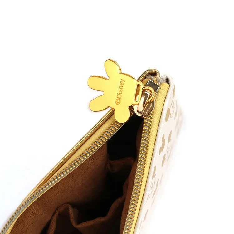 Genuine Disney Golden Mickey Cosmetic Bags PU Waterproof Travel Storage Bag