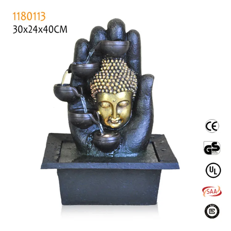 
China manufacturer resin buddha religious water fountain 