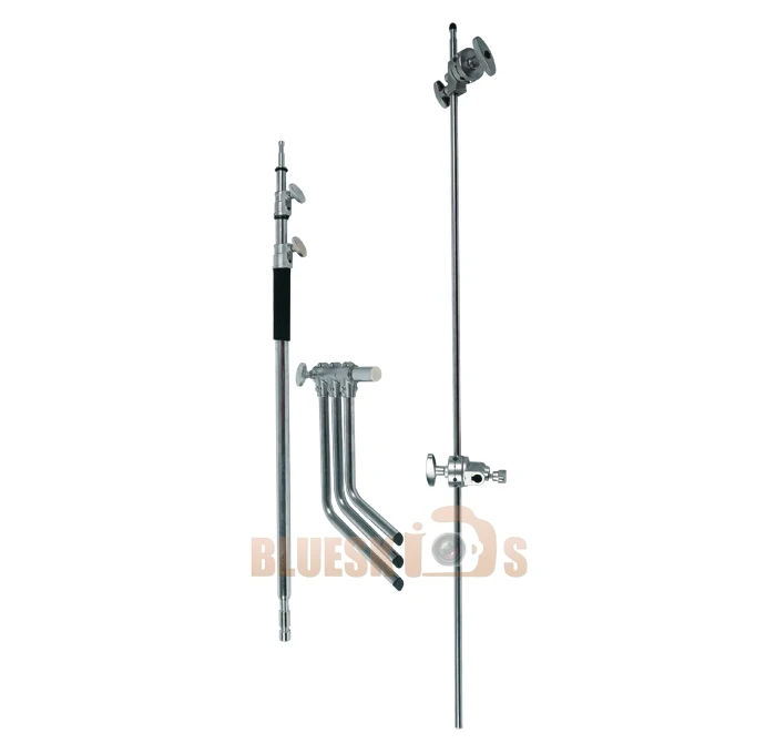 Photography Stainless Steel Light Stand C-Stand on Turtle Base with Arm and Grip Head for Photo Studio Video Lighting
