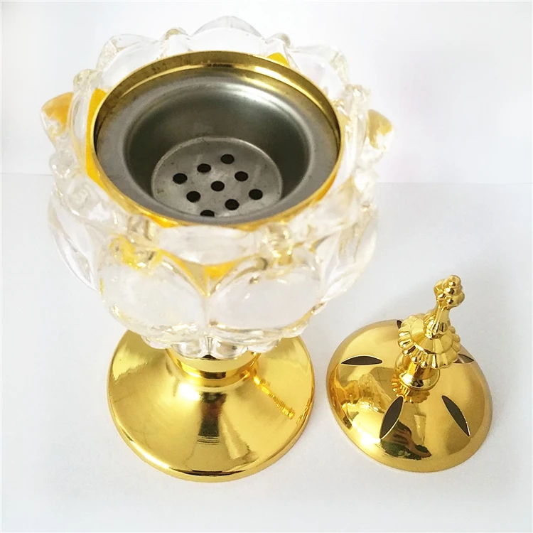 Metal Glass Oil Incense Burner Arabic