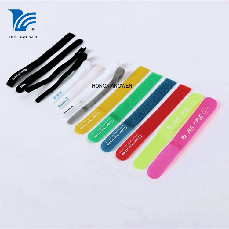 Custom Logo Printed Colored Hook And Loop Fastening Straps