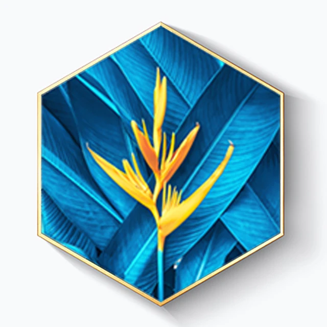 Китайские товары, сертифицированная FSC Шестигранная рамка с цветами, художественная Настенная картина для оптовой продажи