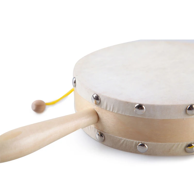 kids toy rattle drum, custom logo print hand drum, Chinese traditional tambourine chinese touy drum