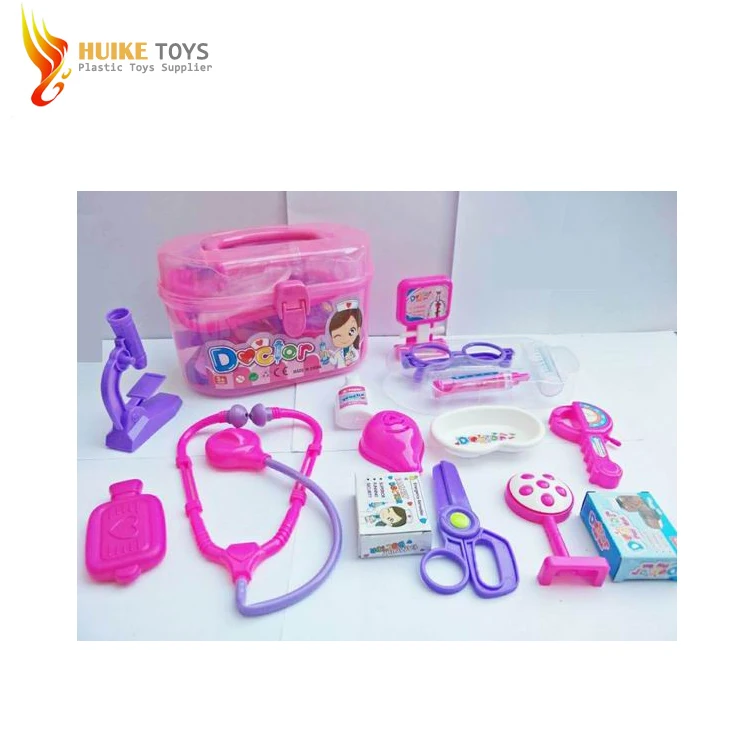 Child pretend and play doctor toy set,plastic medical doctor toy kit for pretend