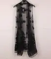 2016 Male long design vest fashion embroidery non mainstream cardigan personalized cape translucent sleeveless vest