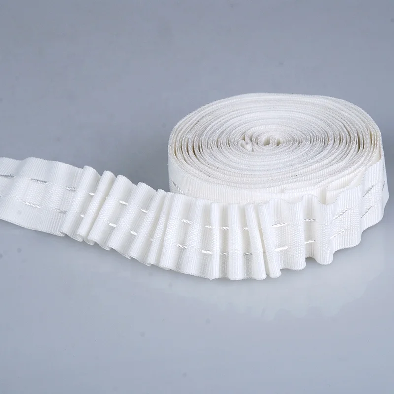 D-T0003 Polyester Curtain Tape Heading Accessories for Indoor Curtain Decoration Family Hotel Office Decoration All-season 2.5cm