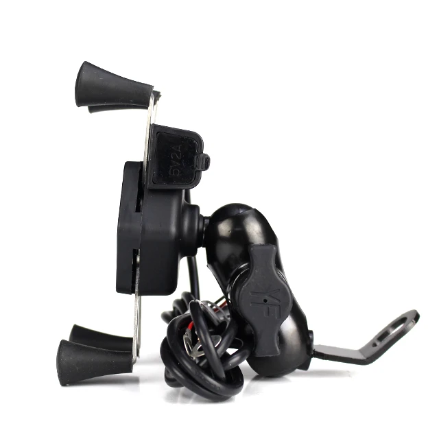 Adjustable Motorcycle Phone Charging Holder Mobile Phone Holder With USB Charger Scooter