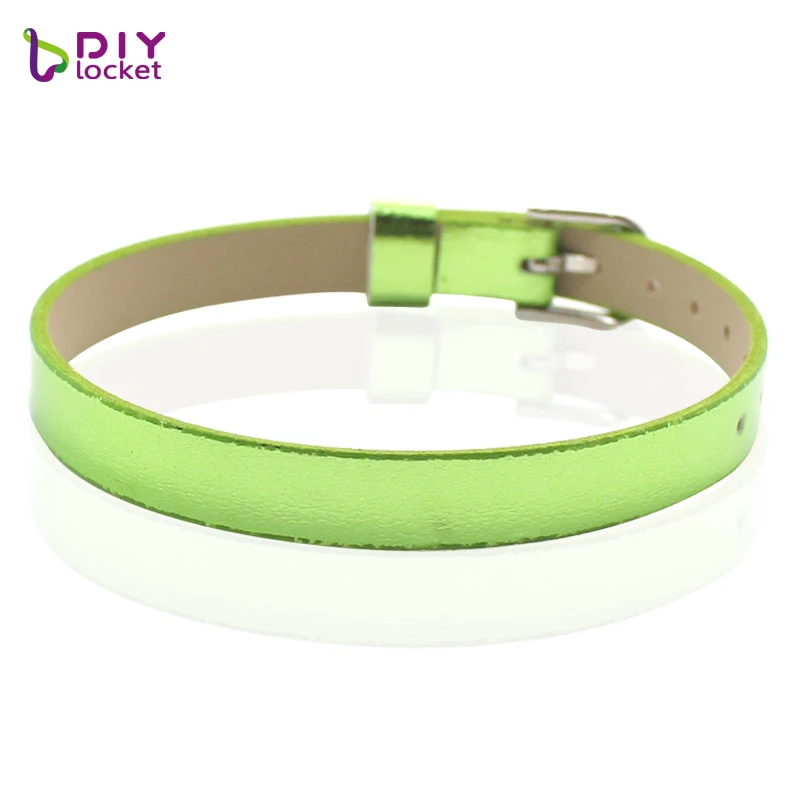 8mm PU Leather Slide Letter Charm Wristband Wrist Strap Bracelet for DIY Bracelet Making Accessories