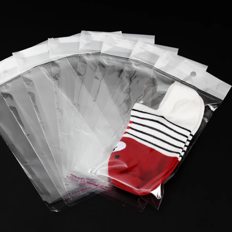 Custom Own Logo OPP Plastic Cello Hearder Card Bag With Self-Adhesive