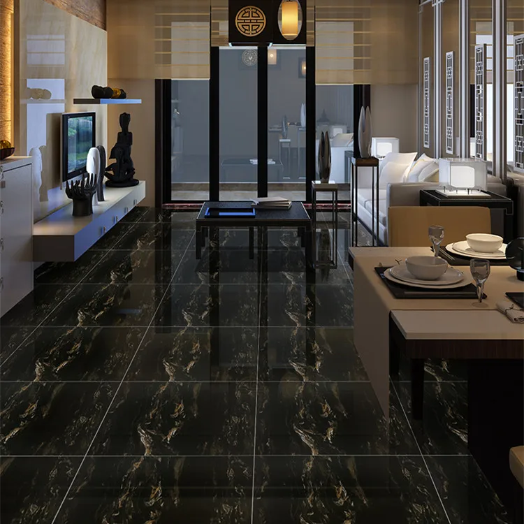 Popular Black Gold Flower Marble Tiles