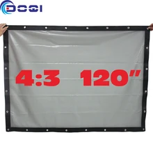 120″ 4:3 Portable Rear Projection Screen Special PVC Soft Curtain with Eyelet for Any Projector Home Theater Outdoor Movie Film