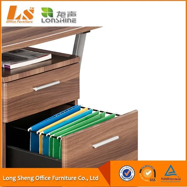 2 Drawer Metal Frame Wooden Computer Table Design