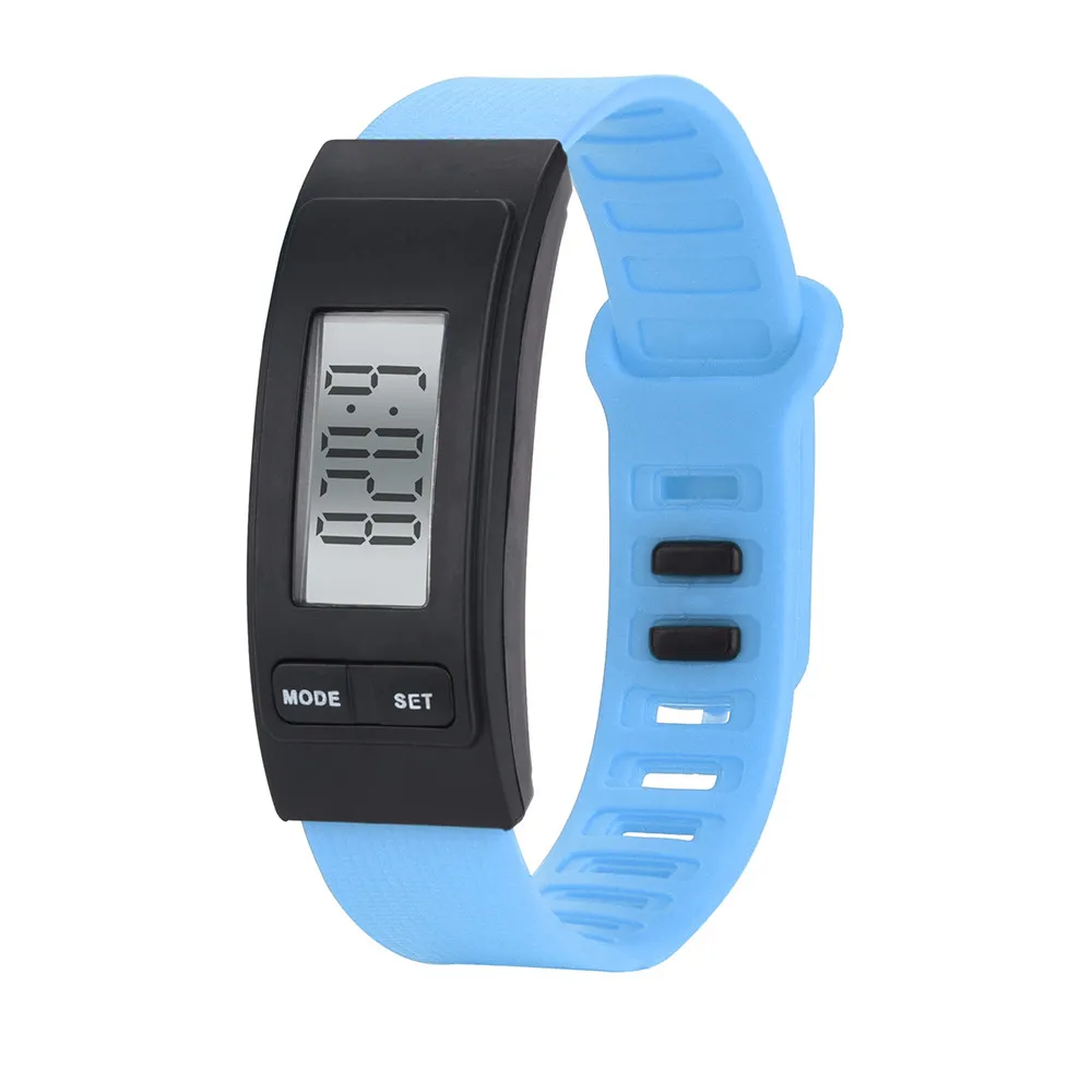 2018 Lower Price Hot Sales 9 Colors Silicone Run Step Watch Bracelet Pedometer Calorie Counter Digital LCD Walking Distance