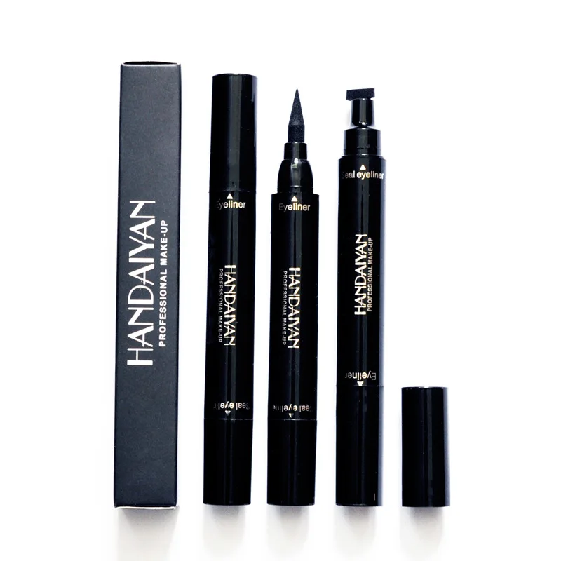 HANDAIYAN double ended triangle winged Eyeliner Stamp waterproof long lasting liquid eye liner pen vamp style wing stamp