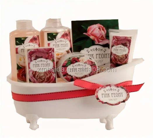 Bath Gift Basket Set for Women Relaxing at Home Spa Kit Scented with Lavender and Jasmine  Includes Large Bath Bomb Salts