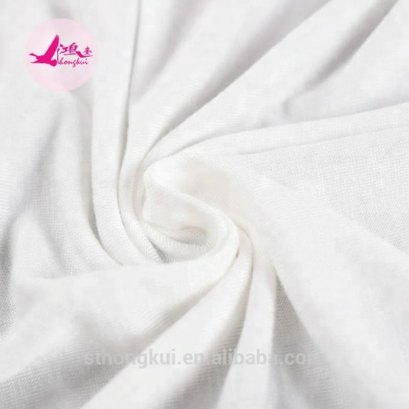 Plain white cotton fabric/cotton spandex single jersey knitted fabric for hometextile