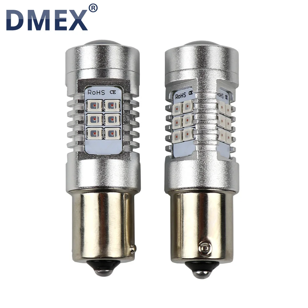 DMEX 12V 24V High Power 21W Auto LED Bulb P21W P21/5W LED S25 Lamps BA15S 1156 Car Turn Signal Reversing Back Up LED Light