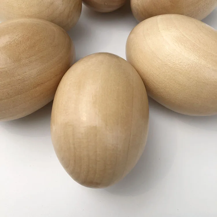 Hot sale wooden egg real wood egg egg shape crafts