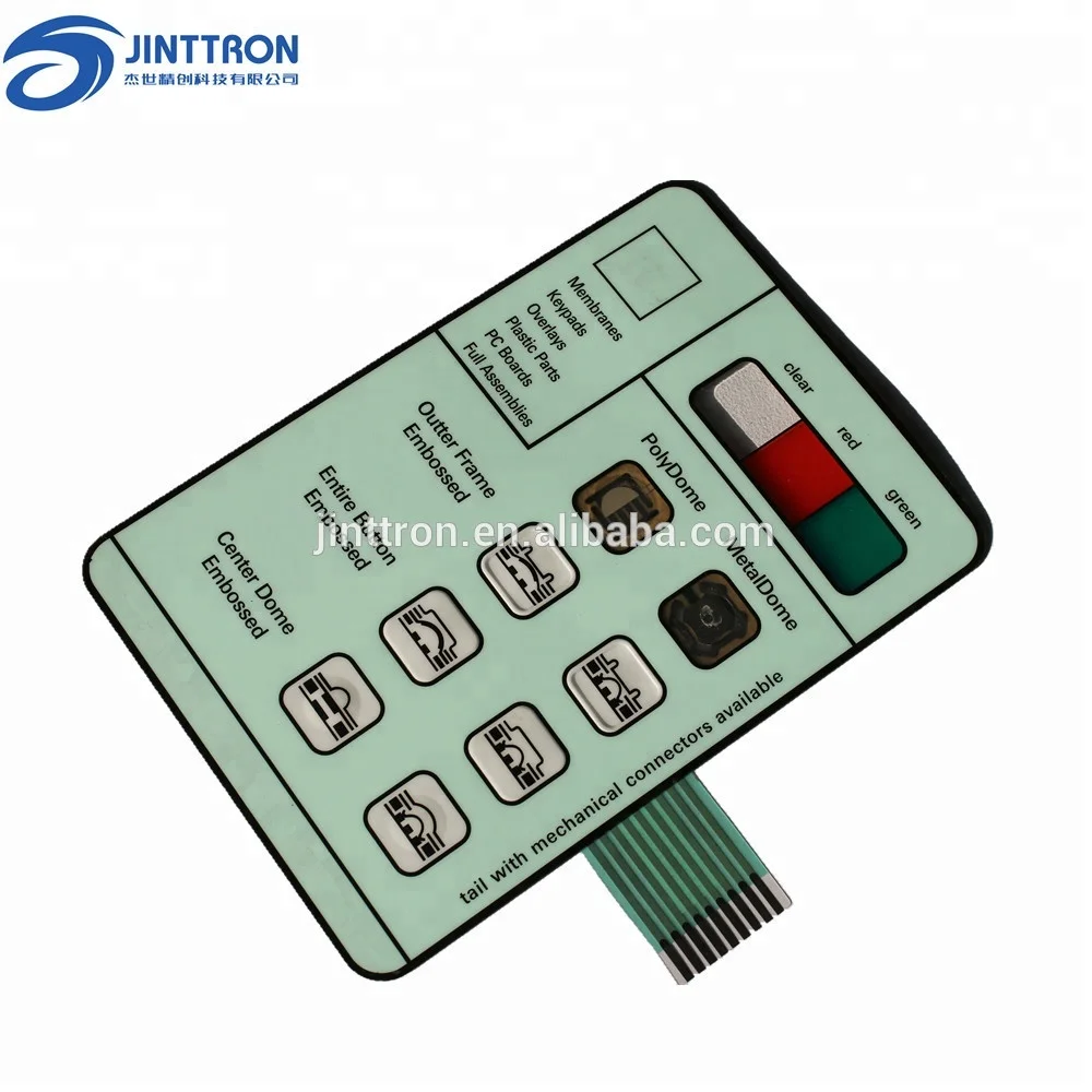 Стандартная прочная мембранная клавиатура с металлическим куполом, тиснеными кнопками, разъемом, светодиодной встроенной подсветкой и окошком и т. д.