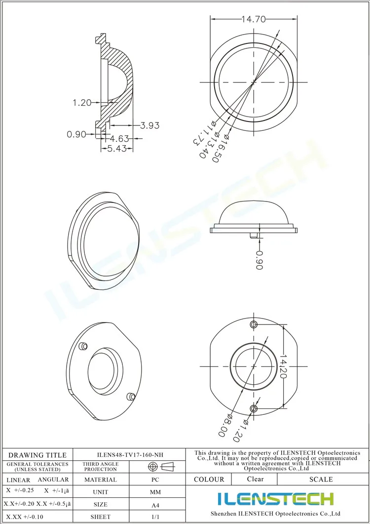 Backlight lens 160 degree Wide angle led lens for 5630 5730 led light bar