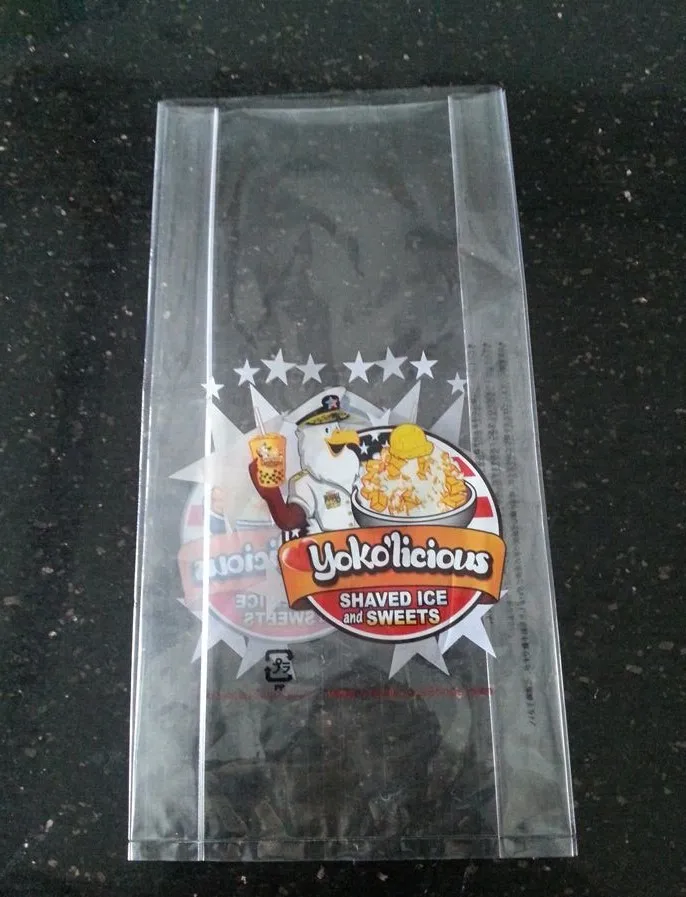 Custom transparent food grade plastic bread packaging bag for peanuts