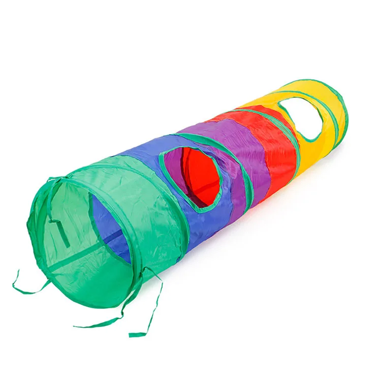 Pet Products Hot Sale Interactive Cat Toys Foldable Smart Pet Cat Tunnel Collapsible Colorful Rainbow Cat Tunnel Toys Wholesale