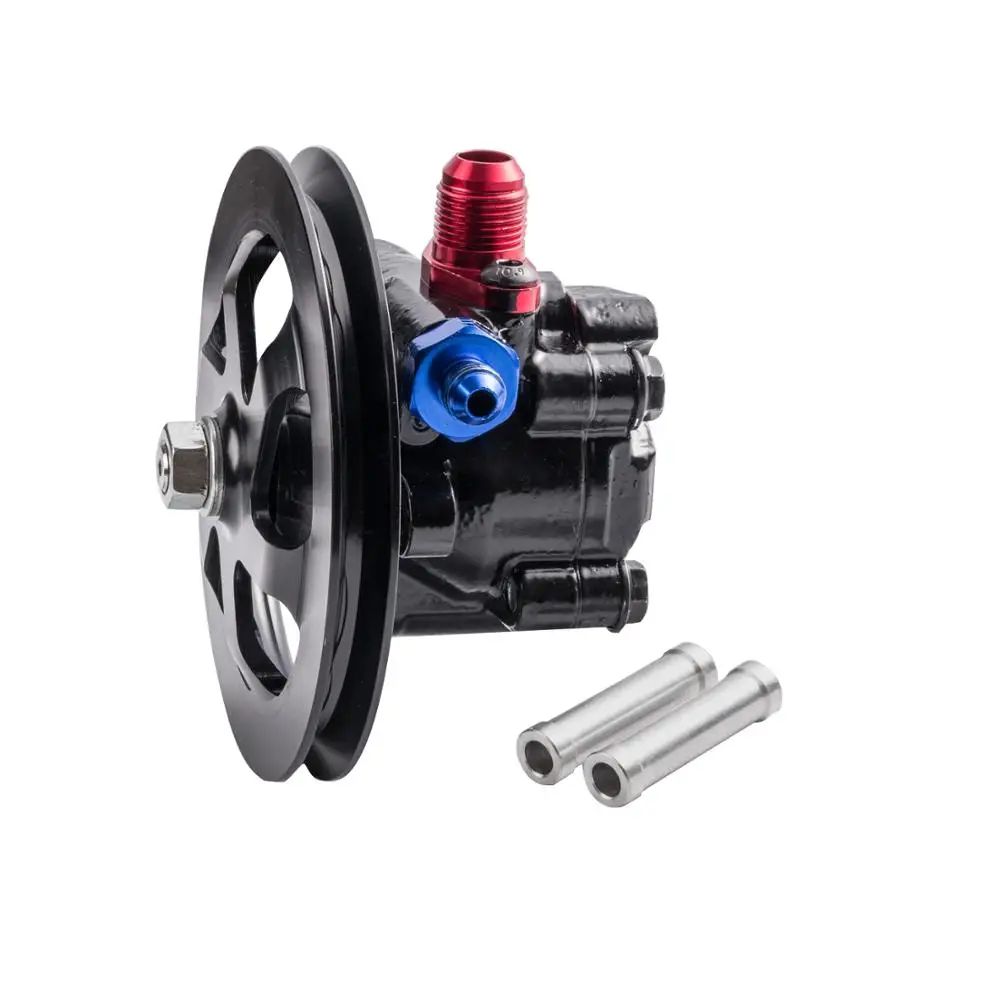 Power Steering  Pump with V Belt Aluminum Pulley Cast Iron Body 1250 PSI 13.5 CC PS Power Steering  Pump