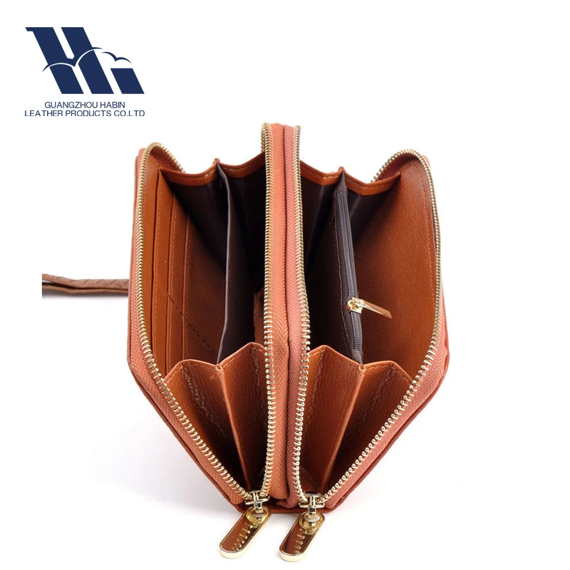 China Manufacturer Wholesale Pu leather Small MOQ Long Wallet Women Wallets Female Lady Bags Zipper Purse