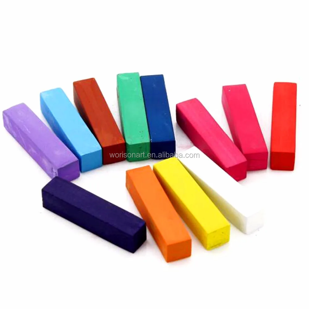 Popular 12 Colors pins Non-toxic Temporary Pastel Hair Square Hair Dye Color Chalk