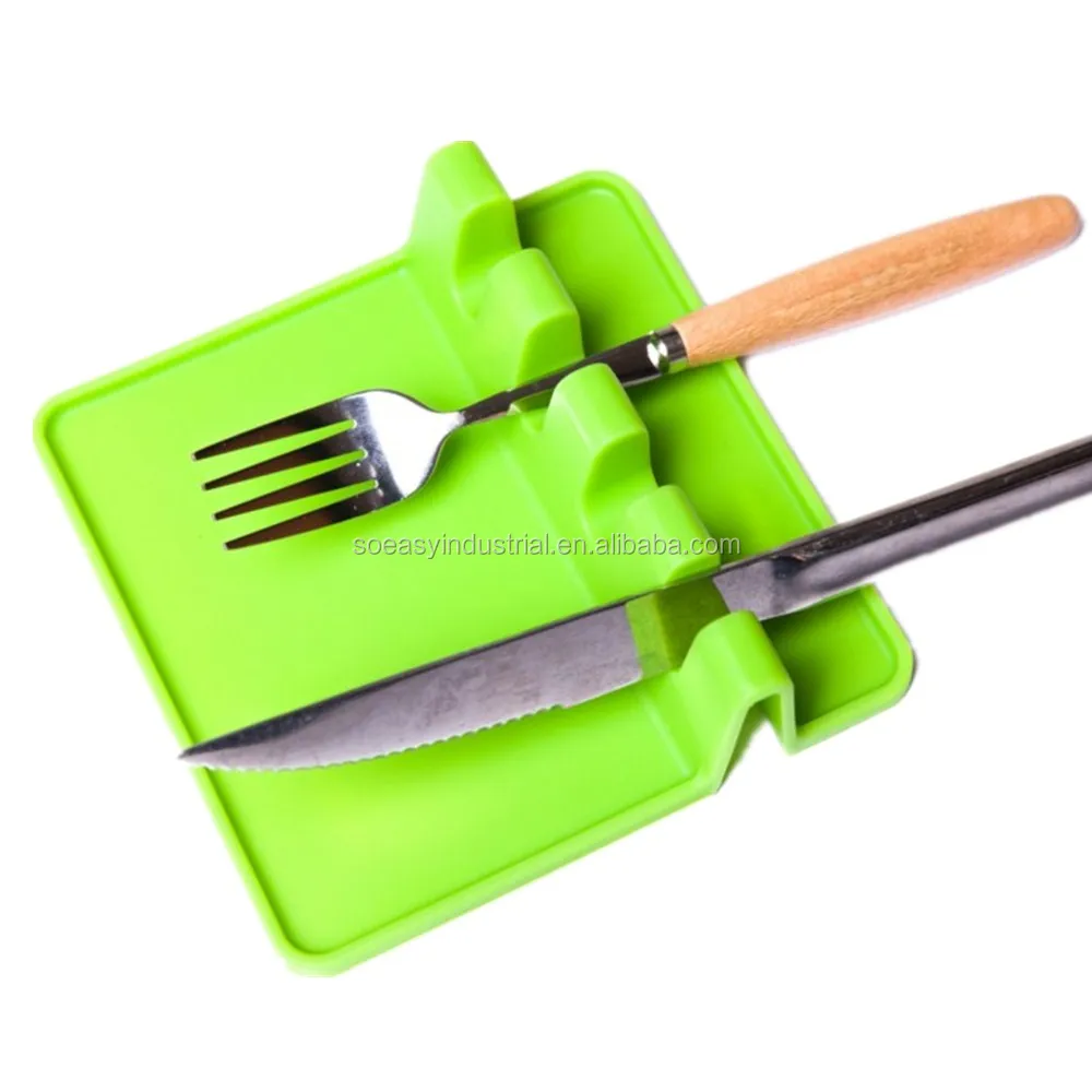 Wholesale Cooking Utensil Shelf Stand Pad Silicone Spoon Ladle Holder