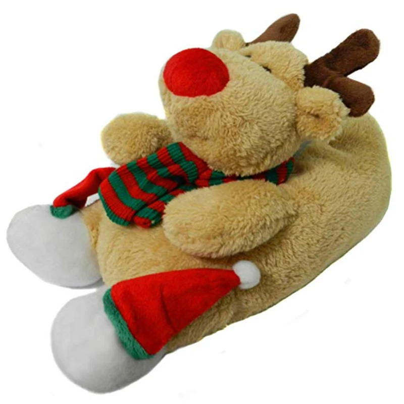 Cute Winter House Shoes Cartoon Animal Soft Warm Plush Lining Non-Slip Slippers