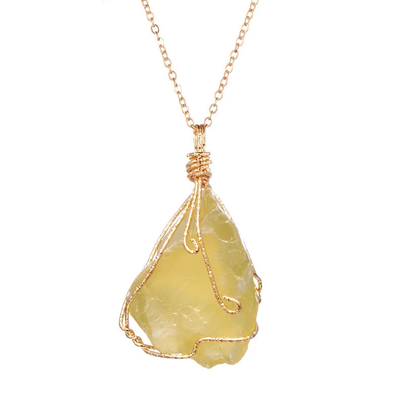 New original natural stone pendant necklace with wire