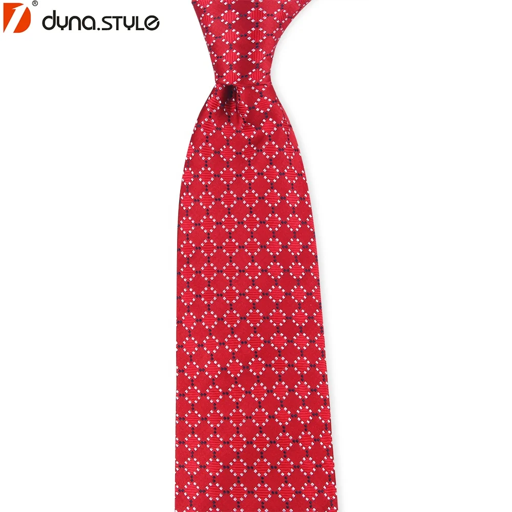 Handmade Polka Dot Burgundy Man Tie Polyester Woven Logo Digital Printing