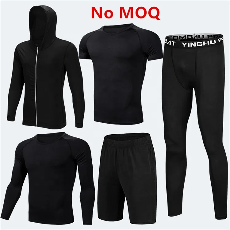 Wholesale 5 - piece Set Men Training Wear Man Sport Wear Suit Camping & Hiking Wear