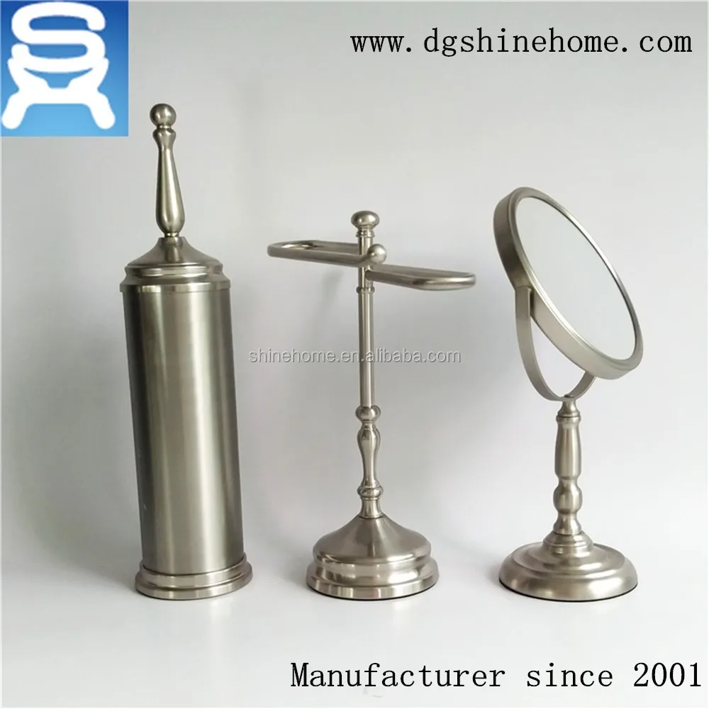 
China factory direct selling Hardware Bathroom Accessory Hotel Bathroom Stainless Steel nickel plated Accessory set 