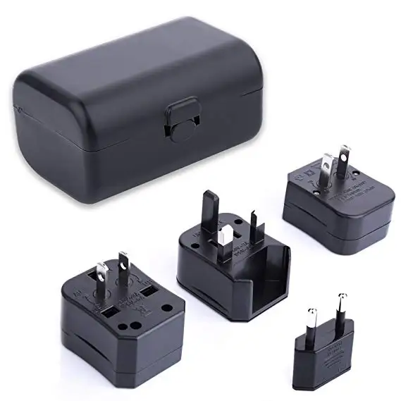 Travel Adapter Plug Compact Worldwide International Kit - Works in Europe, Asia, Australia, America