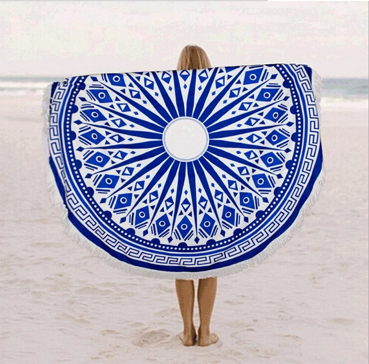
Manufacturer thin round beach towel custom 