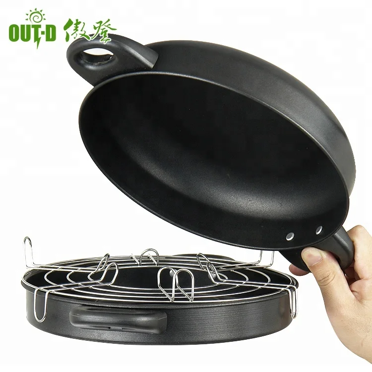 
Multipurpose steel with non-stick coating fry pan and plate grill use with gas stove 