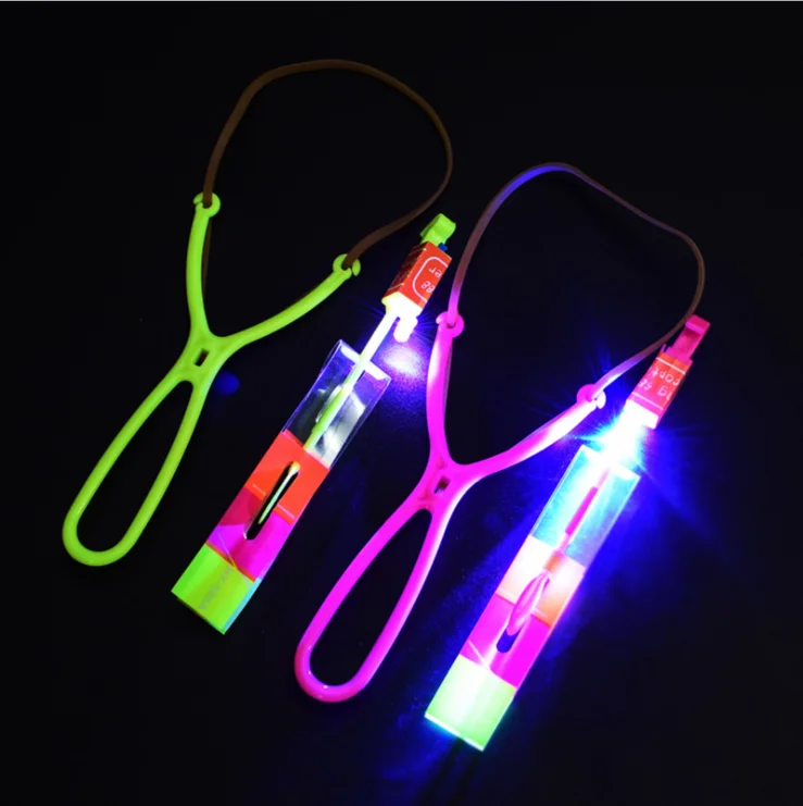 
wholesale luminous plastic toy arrows kids child led helicopter slingshot 