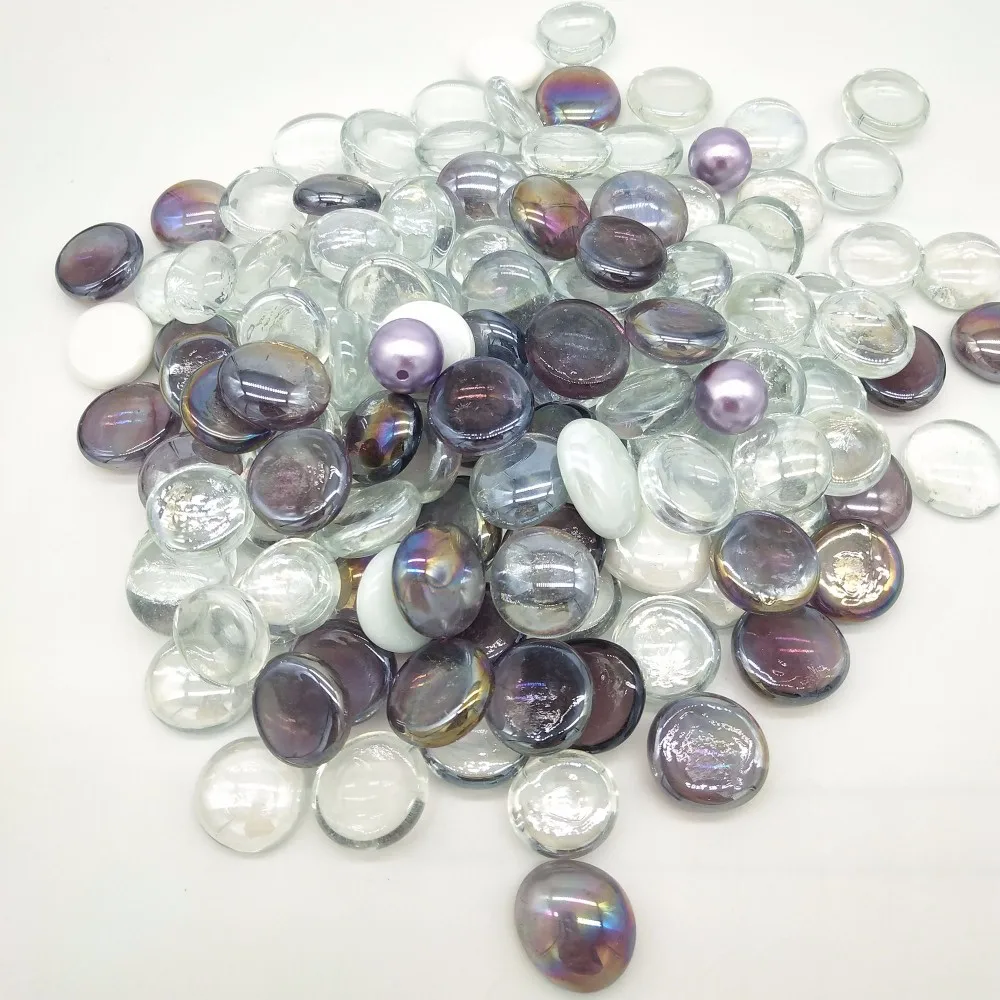 Clear Crystal Flat Glass Marbles For Home Decoration