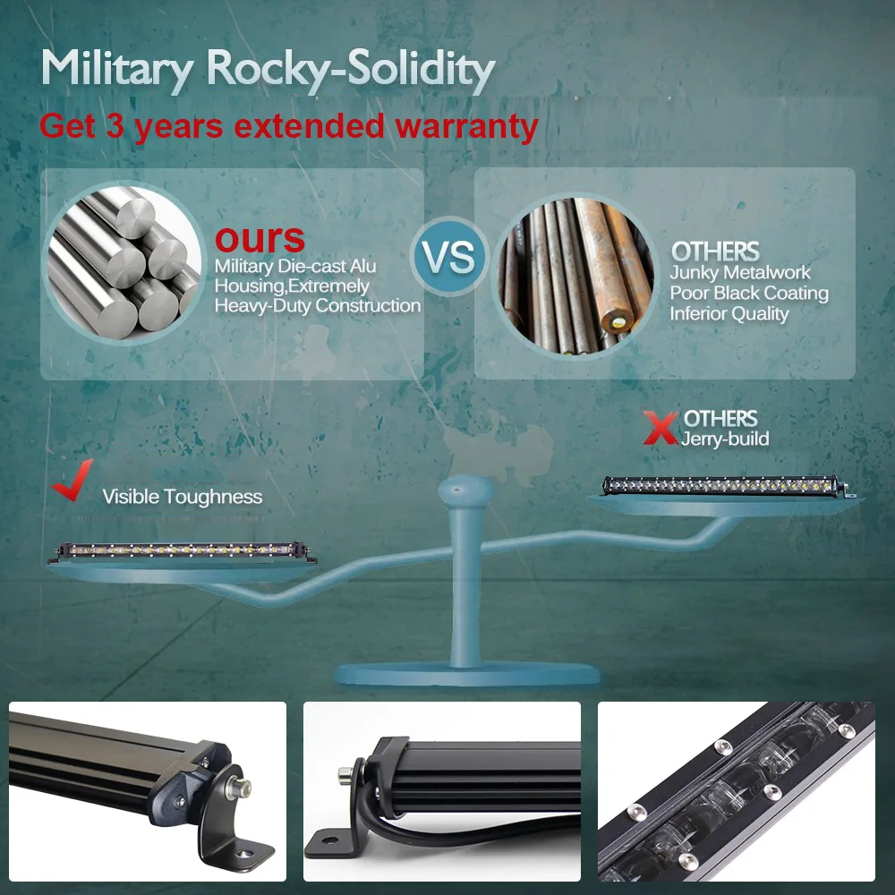 Off Road IP68 Car Led Bar 20 Inch 90W 32inch 120w Super Slim Single Row 6D Truck Offroad Car Led Light Bar