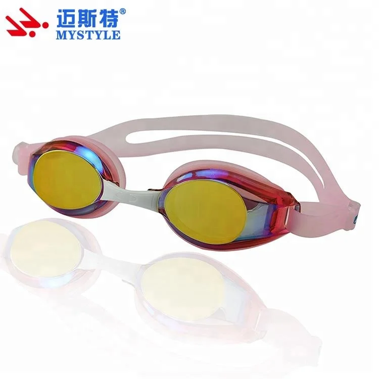 Customized Unisex UV Protect Mirrored Swimming Goggles Adult Anti Fog Swimming Glasses